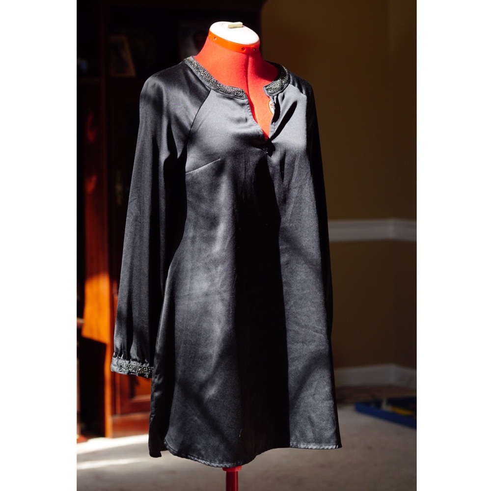 Satin Shirt Dress